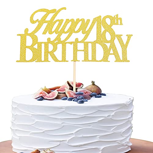 Tortenaufsatz zum 18. Geburtstag – 18 Jahre alt, für Erwachsene, goldfarbene Kuchendekoration, Hochzeitsdekoration, Fotoautomaten-Requisiten, Geschenk zum 18. Geburtstag Tortenaufsatz zum 18. Geburtstag – 18 Jahre alt, für Erwachsene, goldfarbene Kuchendekoration, Hochzeitsdekoration, Fotoautomaten-Requisiten, Geschenk zum 18. Geburtstag von LeeLeeAn