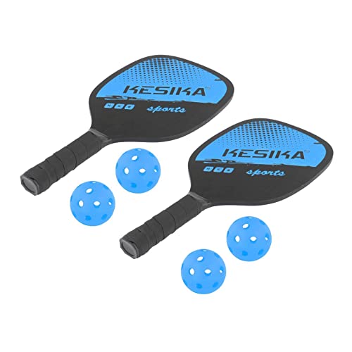 LeeQinersw 7 Teiliges Pickleball Set mit Schläger Und Paddel Langlebiges Sportgerät Racket Aus Holz mit Komfortgriff Und Kantenschutz für Damen Und Herren Aller, Blau von LeeQinersw