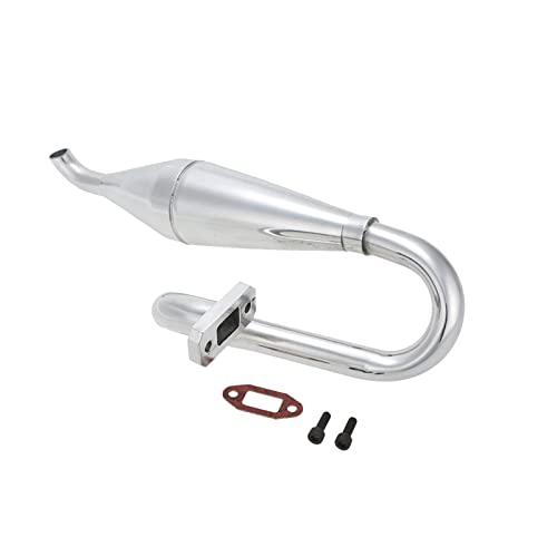 LeeQinersw Auspuffrohr Resonanzrohr Schalldämpfer Auspuffanlage Aus Aluminiumlegierung für Verbesserte Leistung Und Sound für RC Monstertrucks Und Fahrzeu, Silber2 von LeeQinersw