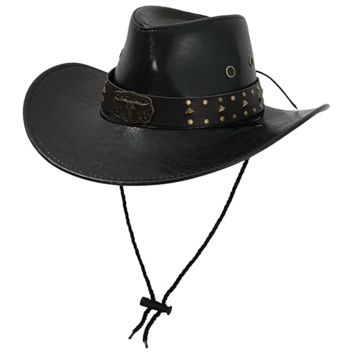 LeeQinersw Cowboyhut Frauen trendy Outdoor -Hut für Wanderkostüm -Requisiten Reisen, Schwarz LeeQinersw Cowboyhut Frauen trendy Outdoor -Hut für Wanderkostüm -Requisiten Reisen, Schwarz von LeeQinersw