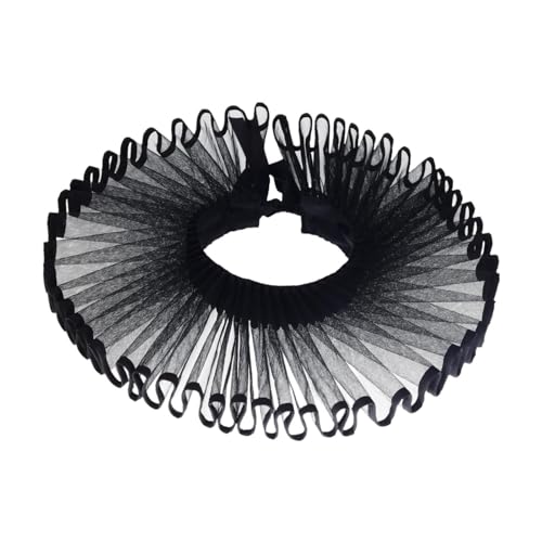 LeeQinersw Elisabethanische Halskrause für Damen für Gothic-Theater, Cosplay, Kostümzubehör, Schwarz von LeeQinersw