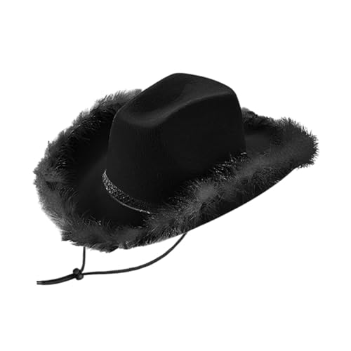 LeeQinersw Feder Cowgirl Hat Cowboyhut für Frauen für Festival Holiday, Schwarz LeeQinersw Feder Cowgirl Hat Cowboyhut für Frauen für Festival Holiday, Schwarz von LeeQinersw