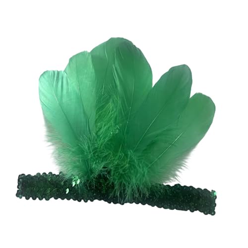 LeeQinersw Feder Stirnband Indianer Kopfschmuck für Party Festival Halloween, GrÜn LeeQinersw Feder Stirnband Indianer Kopfschmuck für Party Festival Halloween, GrÜn von LeeQinersw