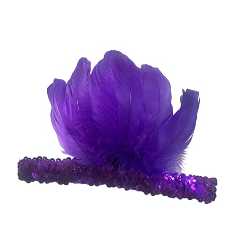 LeeQinersw Feder Stirnband Indianer Kopfschmuck für Party Festival Halloween, Lila von LeeQinersw