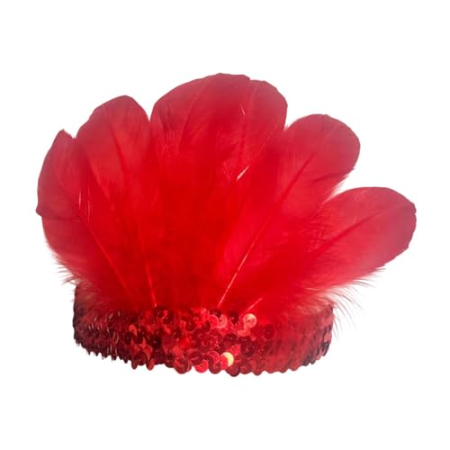 LeeQinersw Feder Stirnband Indianer Kopfschmuck für Party Festival Halloween, Rot LeeQinersw Feder Stirnband Indianer Kopfschmuck für Party Festival Halloween, Rot von LeeQinersw