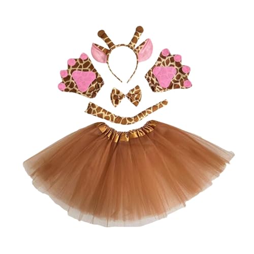 LeeQinersw Giraffen-Kostüm-Set, Cosplay, niedliches Kostümzubehör für Neujahrs-Mottopartys, Braun LeeQinersw Giraffen-Kostüm-Set, Cosplay, niedliches Kostümzubehör für Neujahrs-Mottopartys, Braun von LeeQinersw