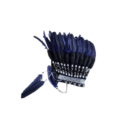 LeeQinersw Indianer Federkopfschmuck Kostümzubehör, Blau von LeeQinersw
