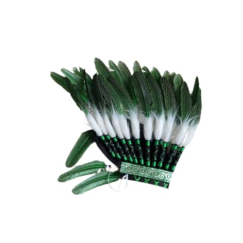 LeeQinersw Indianer Federkopfschmuck Kostümzubehör, GrÜn von LeeQinersw