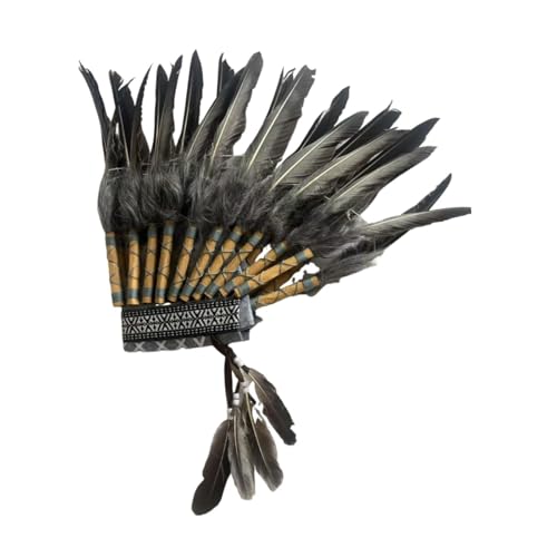 LeeQinersw Indianerhut, künstlicher Federkopfschmuck, Cosplay-Kostüm für Bühnenshow, Rollenspiele von LeeQinersw