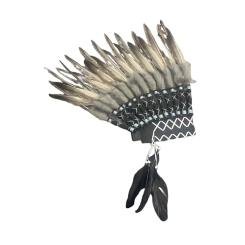 LeeQinersw Indianerhut mit künstlichen Federn, Kopfschmuck, Foto-Requisiten für Kostüme von LeeQinersw