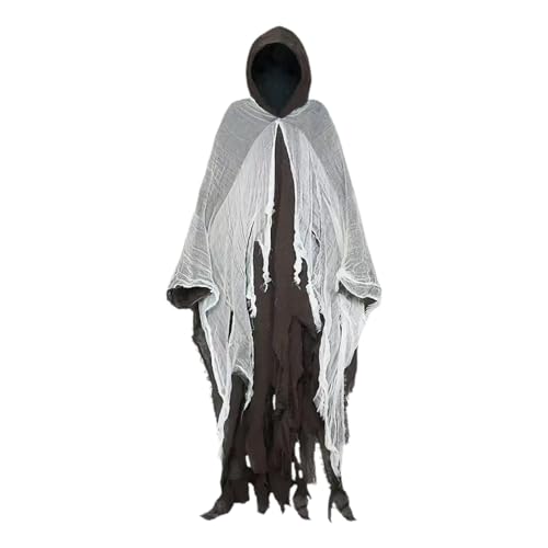 LeeQinersw Kapuzenumhang für Halloween Gruseliger Hexenmantel Mittelalterlicher Umhang Cosplay Robe Passend für Mottopartys Rollenspiele Festivals, Kaffee LeeQinersw Kapuzenumhang für Halloween Gruseliger Hexenmantel Mittelalterlicher Umhang Cosplay Robe Passend für Mottopartys Rollenspiele Festivals, Kaffee von LeeQinersw