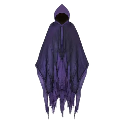 LeeQinersw Kapuzenumhang für Halloween Gruseliger Hexenmantel Mittelalterlicher Umhang Cosplay Robe Passend für Mottopartys Rollenspiele Festivals, Lila LeeQinersw Kapuzenumhang für Halloween Gruseliger Hexenmantel Mittelalterlicher Umhang Cosplay Robe Passend für Mottopartys Rollenspiele Festivals, Lila von LeeQinersw