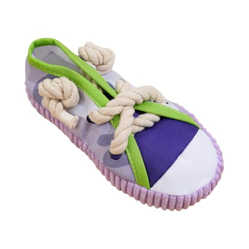 LeeQinersw Kauspielzeug für Hunde, kleine Hunderassen, Simulationsschuhspielzeug, multifunktionales Haustierzubehör, Training, Welpenreinigung, Seilknoten, Purple von LeeQinersw