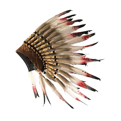 LeeQinersw Kopfschmuck mit Federn von Chief Indian für Bühnenshow-Mottopartys LeeQinersw Kopfschmuck mit Federn von Chief Indian für Bühnenshow-Mottopartys von LeeQinersw