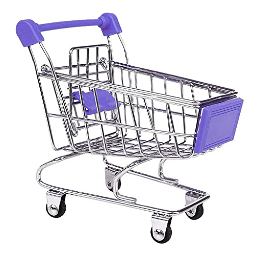 LeeQinersw Mini Einkaufswagen Als Kleiner Einkaufswagen Und Schreibtisch Organizer Lustiger Stifthalter Und Deko Objekt Aus Robustem Metall für Zuhause Und Büro, Lila von LeeQinersw