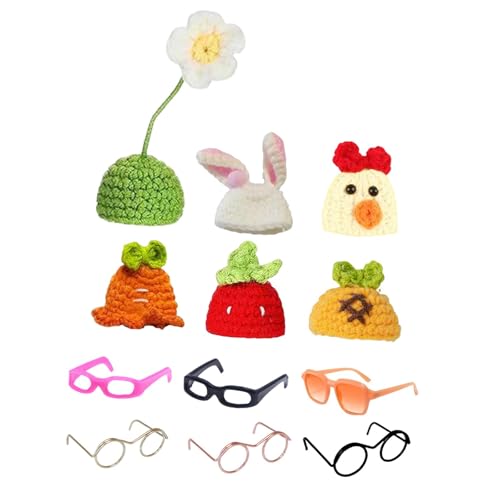 LeeQinersw Mini Strickmützen mit Sonnenbrille, Urlaubsdekor, Tischdekoration, Strickkostüm LeeQinersw Mini Strickmützen mit Sonnenbrille, Urlaubsdekor, Tischdekoration, Strickkostüm von LeeQinersw
