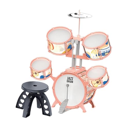 LeeQinersw Schlagzeug für Kinder für Anfänger, inklusive Trommelstöcke, Hocker, für Jungen und Mädchen, aus PVC, Entwicklungs-Musikspielzeug, Lernspielzeug für, Orangefarbener Rand LeeQinersw Schlagzeug für Kinder für Anfänger, inklusive Trommelstöcke, Hocker, für Jungen und Mädchen, aus PVC, Entwicklungs-Musikspielzeug, Lernspielzeug für, Orangefarbener Rand von LeeQinersw