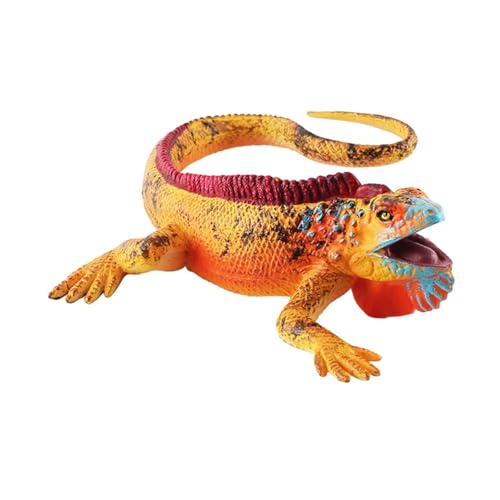 LeeQinersw Simulierte Eidechsenfigur, pädagogisches Spielzeug, Sammlerstück, Handwerk, Kunstwerk, Reptilienmodell, Tierfigur, Spielzeug für Geschenk, Gelb von LeeQinersw