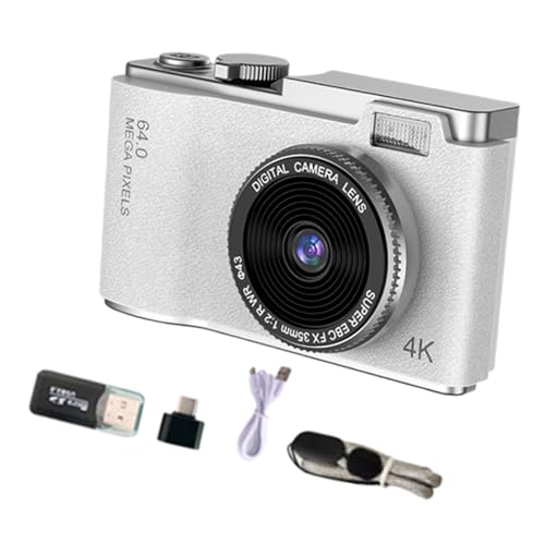LeeQinersw Tragbares -Digitalkamera-Spielzeug, 11,7 x 6,4 x 2,9 cm, multifunktionales Zubehör für die Fotografie, Akkulaufzeit, 2,4-Zoll-Bildschirm, Weiß von LeeQinersw