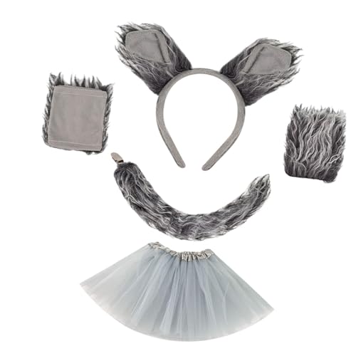 LeeQinersw Werwolf Kostüm Set Wolfsschwanz für Damen Mädchen Erwachsene LeeQinersw Werwolf Kostüm Set Wolfsschwanz für Damen Mädchen Erwachsene von LeeQinersw