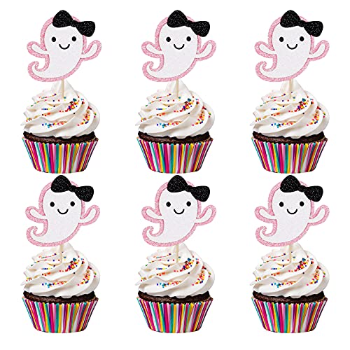 Pink und Schwarz Glitzer Geist Cupcake Topper - Geist Dekorationen, Rosa und Schwarz Halloween Party Dekorationen, Halloween Baby Shower Cupcake Topper Decor Pink und Schwarz Glitzer Geist Cupcake Topper - Geist Dekorationen, Rosa und Schwarz Halloween Party Dekorationen, Halloween Baby Shower Cupcake Topper Decor von LeeSky