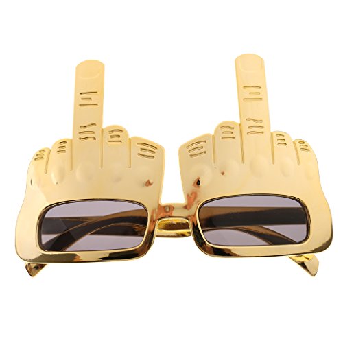 Neuheit Mittelfinger Geste Sonnenbrille Flip The Bird Party Brille Golden von Leeadwaey