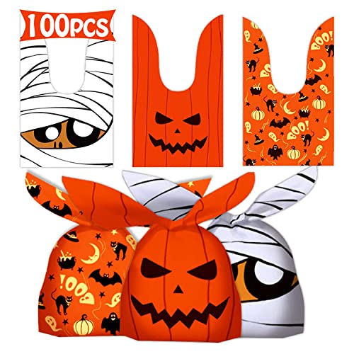 Leesgel Halloween Geschenktüten 100 Stück, Halloween Süßigkeiten Tüten für Halloween Deko Partyzubehör, Halloween Candy Bar Tüten, Halloween Mitgebsel Tüten Goodie Bags Tüten für Süßigkeiten Keks Leesgel Halloween Geschenktüten 100 Stück, Halloween Süßigkeiten Tüten für Halloween Deko Partyzubehör, Halloween Candy Bar Tüten, Halloween Mitgebsel Tüten Goodie Bags Tüten für Süßigkeiten Keks von Leesgel