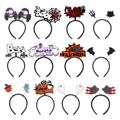 Leesgel Halloween Stirnbänder, 12pack Halloween Kürbisse/Spinnen/Fledermaus/Kopfbedeckung für Frauen Erwachsene Kinder Halloween Dekoration Geburtstag Party Zubehör, Halloween Deko Kostüme Zubehör Leesgel Halloween Stirnbänder, 12pack Halloween Kürbisse/Spinnen/Fledermaus/Kopfbedeckung für Frauen Erwachsene Kinder Halloween Dekoration Geburtstag Party Zubehör, Halloween Deko Kostüme Zubehör von Leesgel