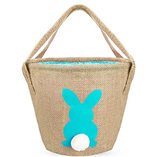 Leesgel Ostern Deko, Osterkorb für Kinder Ostereiersuche Spiele, Jute Osterkörbchen Hasendekoration Tasche Eimer Tote für Kinder Jungen Mädchen Ostergeschenke Kinder Osterspiele Partyzubehör - Blau Leesgel Ostern Deko, Osterkorb für Kinder Ostereiersuche Spiele, Jute Osterkörbchen Hasendekoration Tasche Eimer Tote für Kinder Jungen Mädchen Ostergeschenke Kinder Osterspiele Partyzubehör - Blau von Leesgel