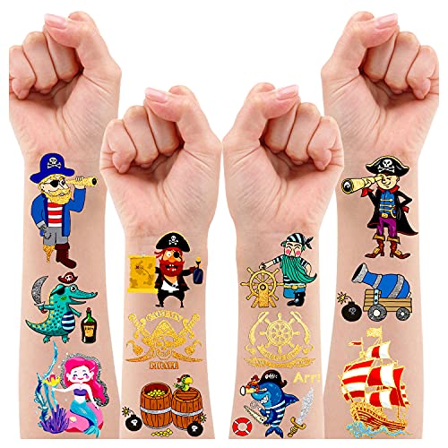Leesgel Pirate Tattoo Kinder Jungen, 31 Stile Pirate Metallischer Glitzer Tattoos Set Kinder, Pirate Kindertattoos Aufkleber Kinderfür Mitgebsel Kindergeburtstag Junge Geburtstag Deko Party Zubehör Leesgel Pirate Tattoo Kinder Jungen, 31 Stile Pirate Metallischer Glitzer Tattoos Set Kinder, Pirate Kindertattoos Aufkleber Kinderfür Mitgebsel Kindergeburtstag Junge Geburtstag Deko Party Zubehör von Leesgel