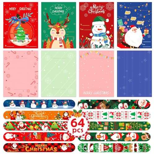 Leesgel Weihnachtskarte mit Schnapparmband Weihnachten Deko, 32 Stück Weihnachtskarten mit Armbänder Kinder Set für Weihnachtsdeko, Weihnachtsgeschenke Kinder Party Deko Mitgebsel Kindergeburtstag Leesgel Weihnachtskarte mit Schnapparmband Weihnachten Deko, 32 Stück Weihnachtskarten mit Armbänder Kinder Set für Weihnachtsdeko, Weihnachtsgeschenke Kinder Party Deko Mitgebsel Kindergeburtstag von Leesgel