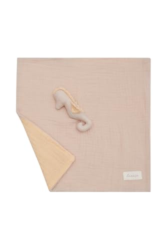 Leevje Baby Kuscheltuch „Seahorse“ aus Bio-Musselin – Extra weiches und atmungsaktives Schnuffeltuch Baby – Schmusetuch Geschenk für Babys & Neugeborene – mit angenähtem Seepferdchen-Kuscheltier von Leevje