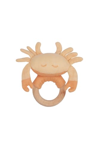 Leevje Baby-Rassel mit Holzring „Crab“ Kuscheltier – Greifling aus Bio-Baumwolle – Babyspielzeug für Sinneswahrnehmung & Motorik – Geschenk, Neugeborenen Geschenk – Rassel Kleinkind Leevje Baby-Rassel mit Holzring „Crab“ Kuscheltier – Greifling aus Bio-Baumwolle – Babyspielzeug für Sinneswahrnehmung & Motorik – Geschenk, Neugeborenen Geschenk – Rassel Kleinkind von Leevje