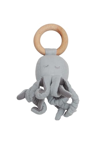 Leevje Baby-Rassel mit Holzring „Octopus“ Kuscheltier – Greifling aus Bio-Baumwolle – Babyspielzeug für Sinneswahrnehmung & Motorik – Geschenk, Neugeborenen Geschenk – Rassel Kleinkind Leevje Baby-Rassel mit Holzring „Octopus“ Kuscheltier – Greifling aus Bio-Baumwolle – Babyspielzeug für Sinneswahrnehmung & Motorik – Geschenk, Neugeborenen Geschenk – Rassel Kleinkind von Leevje
