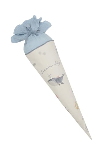 Leevje Schultüte groß 'Whale' mit Pappkegel und Füllkissen – Nachhaltiges Kinderprodukt – hochwertig & liebevoll gestaltet – perfekt als Geschenkidee – Nachhaltiges Kinderprodukt von Leevje
