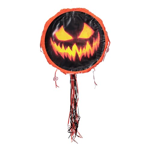 Happy Halloween Kürbis-Pinata-Augenbinde und Taktstock-Set, Kinderparty-Dekoration, aufgeklappt, 45 x 10 x 45 cm (B x T x H) von Leezeshaw