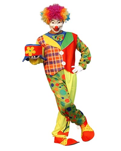 Leezeshaw Clown-Kostüm-Set für Erwachsene, Cosplay, Zirkus-Clown, buntes Outfit, Anzüge für Damen und Herren, Party, lustige Show von Leezeshaw