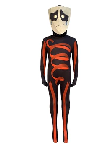 Leezeshaw Gangle Kostüm für Kinder, Erwachsene Kinder Gangle Kostüm Jumpsuit, The Amazing Digital Circus Fancy Dress mit Kopfbedeckung für Karneval Halloween von Leezeshaw
