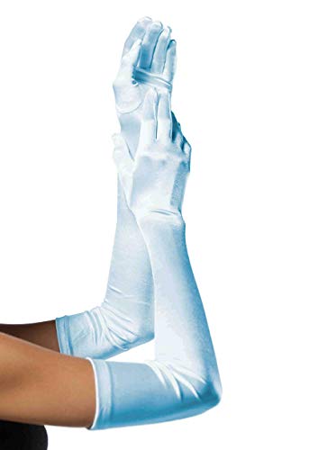 LEG AVENUE 16B - Extralange Satin-Handschuhe, Einheitsgröße (Hellblau) von LEG AVENUE