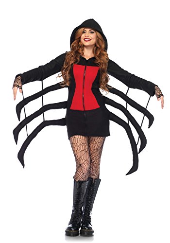 LEG AVENUE 85558 Cozy Spider, Damen Karneval Kostüm Fasching, M, schwarz/rot von LEG AVENUE
