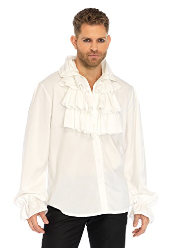 LEG AVENUE 86688 - Ruffle front shirt Männer Kostüm, Weiß, Medium (EUR 38) von LEG AVENUE