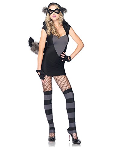 LEG AVENUE 83881 - Risky Raccoon Kostüm, Größe: M/L, schwarz/grau von LEG AVENUE