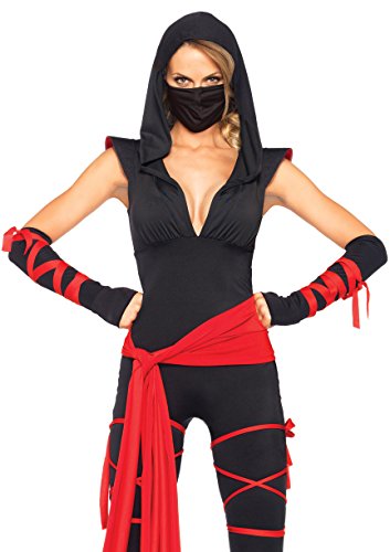 LEG AVENUE 85087 - 5TL. Tödliches Ninja Kostüm, Größe S, schwarz, Damen Karneval Fasching von LEG AVENUE