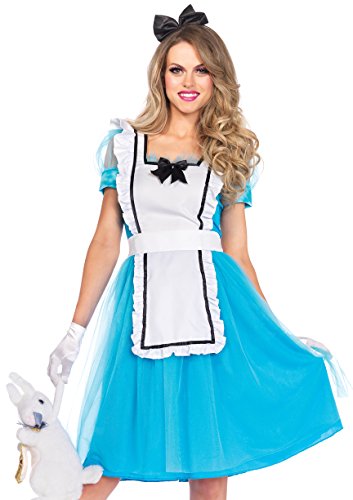 Leg Avenue 85374 - Klassische Alice Damen kostüm , Größe Large (EUR 40), Blue, White von LEG AVENUE