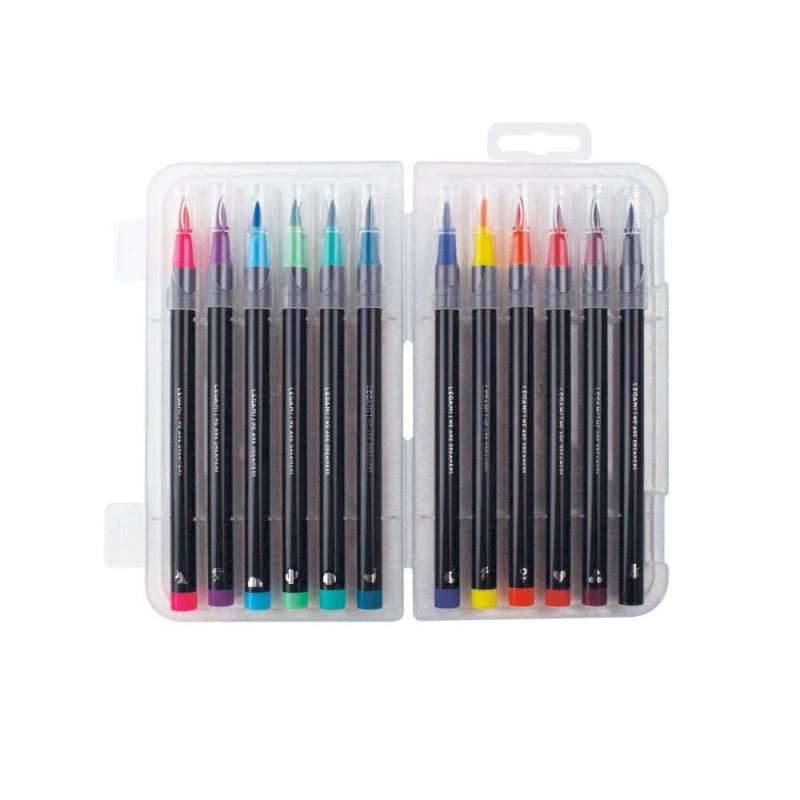 LEGAMI Brush Markers Set leuchtende Farben - 12 Stück von Legami