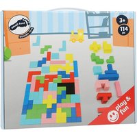 Small foot 11403 - Holzpuzzle 114-teiliges Spielset, Lernspiel mit allgemeinen geometrischen Mustern von Legler