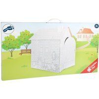 Small foot 10015 - Spielhaus Häuschen aus Bastelkarton zum Bemalen, Pappe, Höhe 88cm, creative&fun von Legler