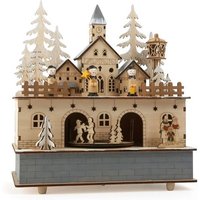 Small foot 10543 - Kleines Dorf mit Spieluhr Stille Nacht, Lampe, Holz, Höhe 21cm von Legler