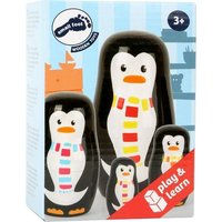 Small foot 10619 - Matrjoschka Pinguin-Familie, 4-teilig, Holz, 10cm von Legler