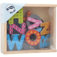 Small foot 10732 - Bunte Magnetbuchstaben, 37 Buchstaben in Holzbox, 17x15x5cm von Legler